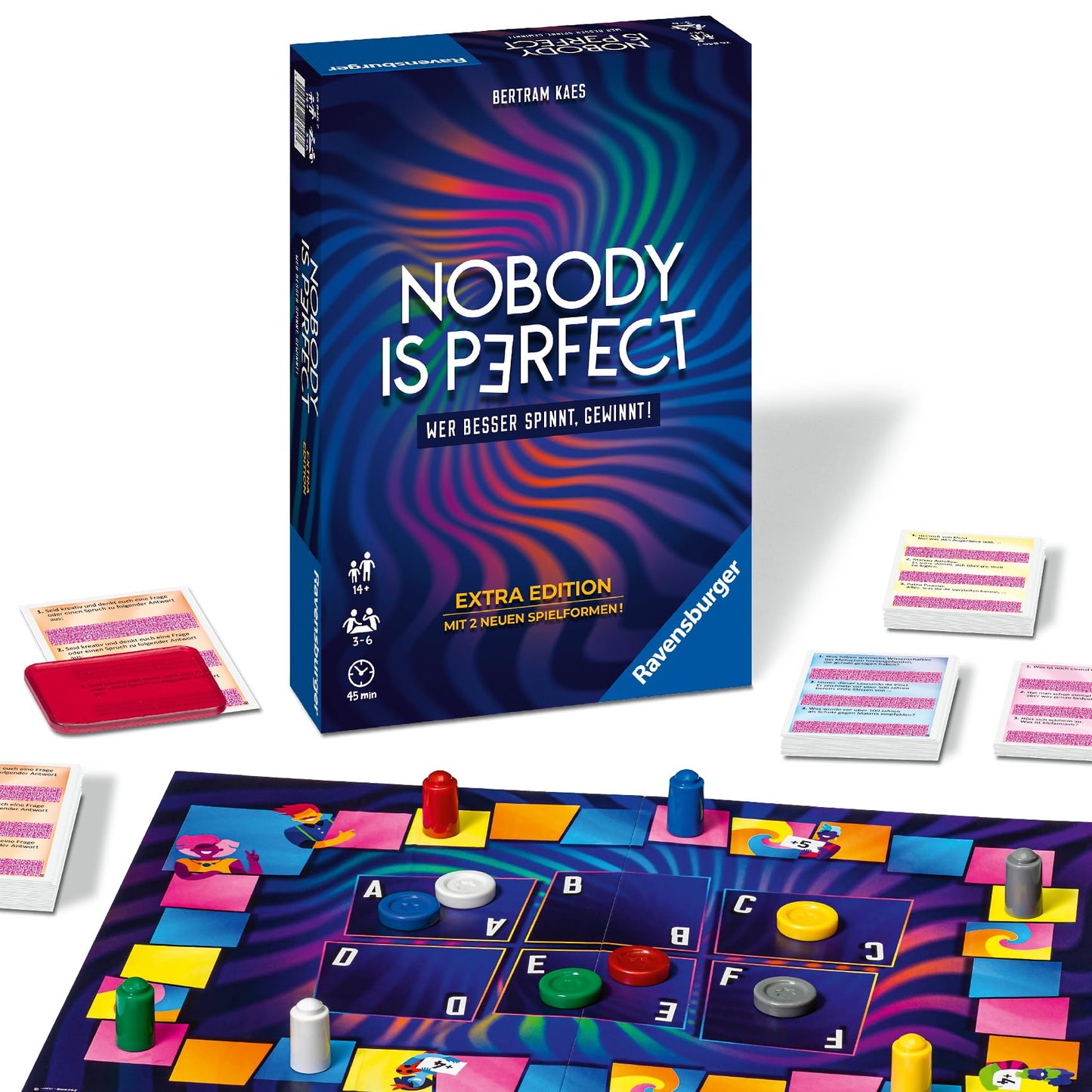 Ravensburger 26845 - Nobody is Perfect - Silvesterspiel, Kartenspiel für die ganze Familie, Spiele für Erwachsene, Gesellschaftsspiele, Brettspiele für 3-10 Spieler, ab 14 Jahren