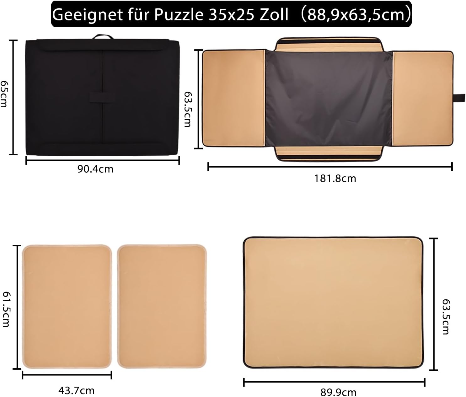 1500 Teile Puzzlebrett, tragbares Puzzlebrett, Puzzletischplatte, Puzzle-Aufbewahrung mit Sortierfächern & abnehmbarem Brett, rutschfeste Oberfläche