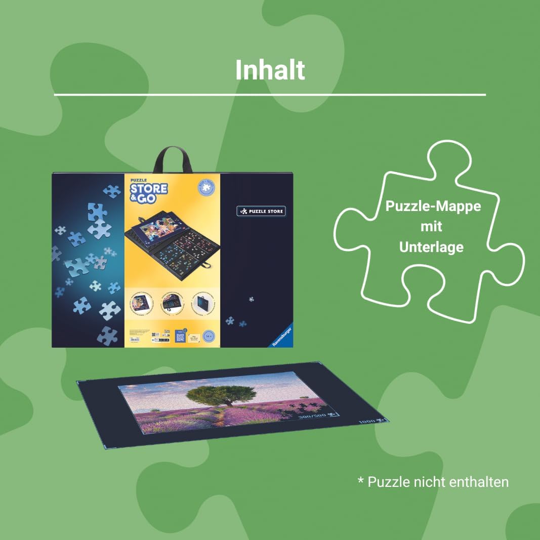 Ravensburger Store & Go für Puzzles mit bis zu 1000 Teilen, Kombination aus Puzzle-Sortierschale und Puzzleunterlage, Zubehör zur Aufbewahrung von Puzzles