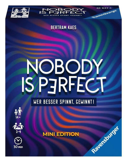 Ravensburger 26845 - Nobody is Perfect - Silvesterspiel, Kartenspiel für die ganze Familie, Spiele für Erwachsene, Gesellschaftsspiele, Brettspiele für 3-10 Spieler, ab 14 Jahren