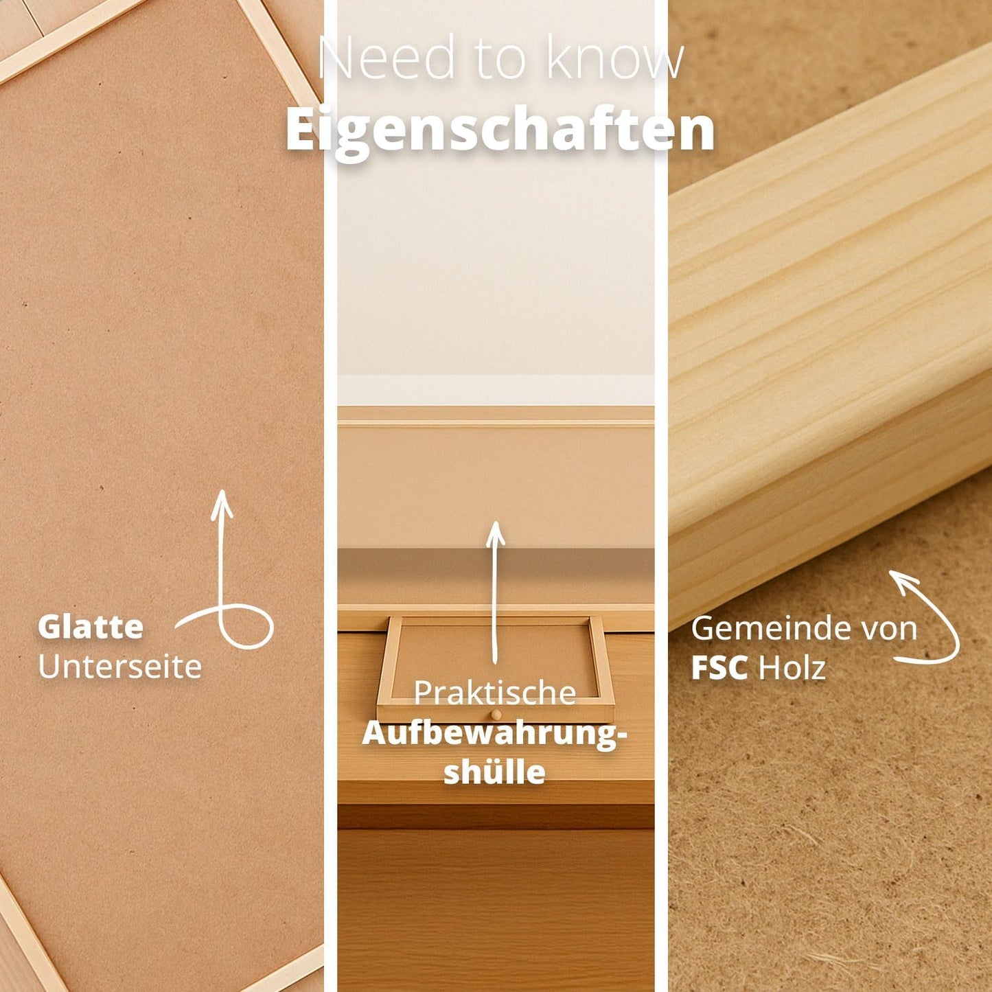 Drehbares Puzzle Board mit Schubladen & Abdeckplatte – Puzzletisch für 1000 Teile, 360° rotierbar, Rutschfester Filz, Sortierfächer, stabiles Holzbrett zum Puzzeln