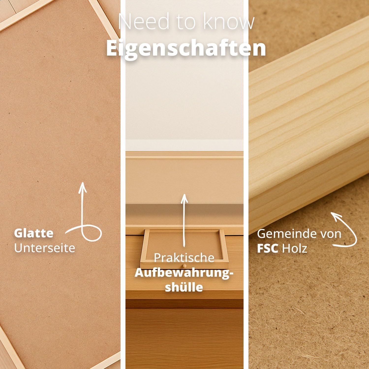 Drehbares Puzzle Board mit Schubladen & Abdeckplatte – Puzzletisch für 1000 Teile, 360° rotierbar, Rutschfester Filz, Sortierfächer, stabiles Holzbrett zum Puzzeln