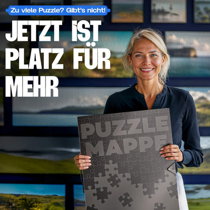 pearway - Stabile Puzzle Mappe [INKL. 5m Puzzlefolie] für Puzzles bis 1000 Teile - das perfekte Zubehör zur Puzzle Aufbewahrung - Organizer für bis zu 40 Werke - Puzzlemappe 1000 Teile