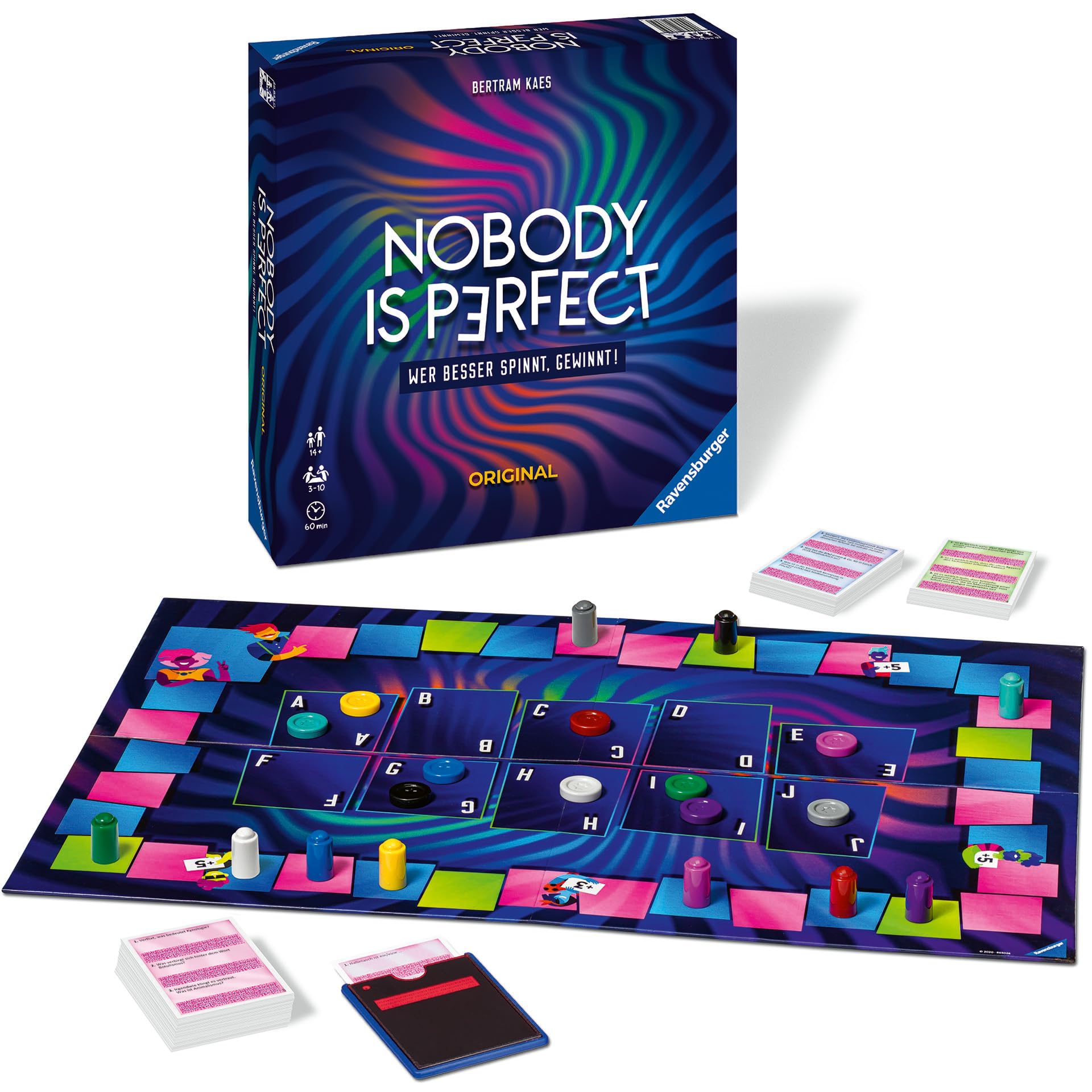 Ravensburger 26845 - Nobody is Perfect - Silvesterspiel, Kartenspiel für die ganze Familie, Spiele für Erwachsene, Gesellschaftsspiele, Brettspiele für 3-10 Spieler, ab 14 Jahren