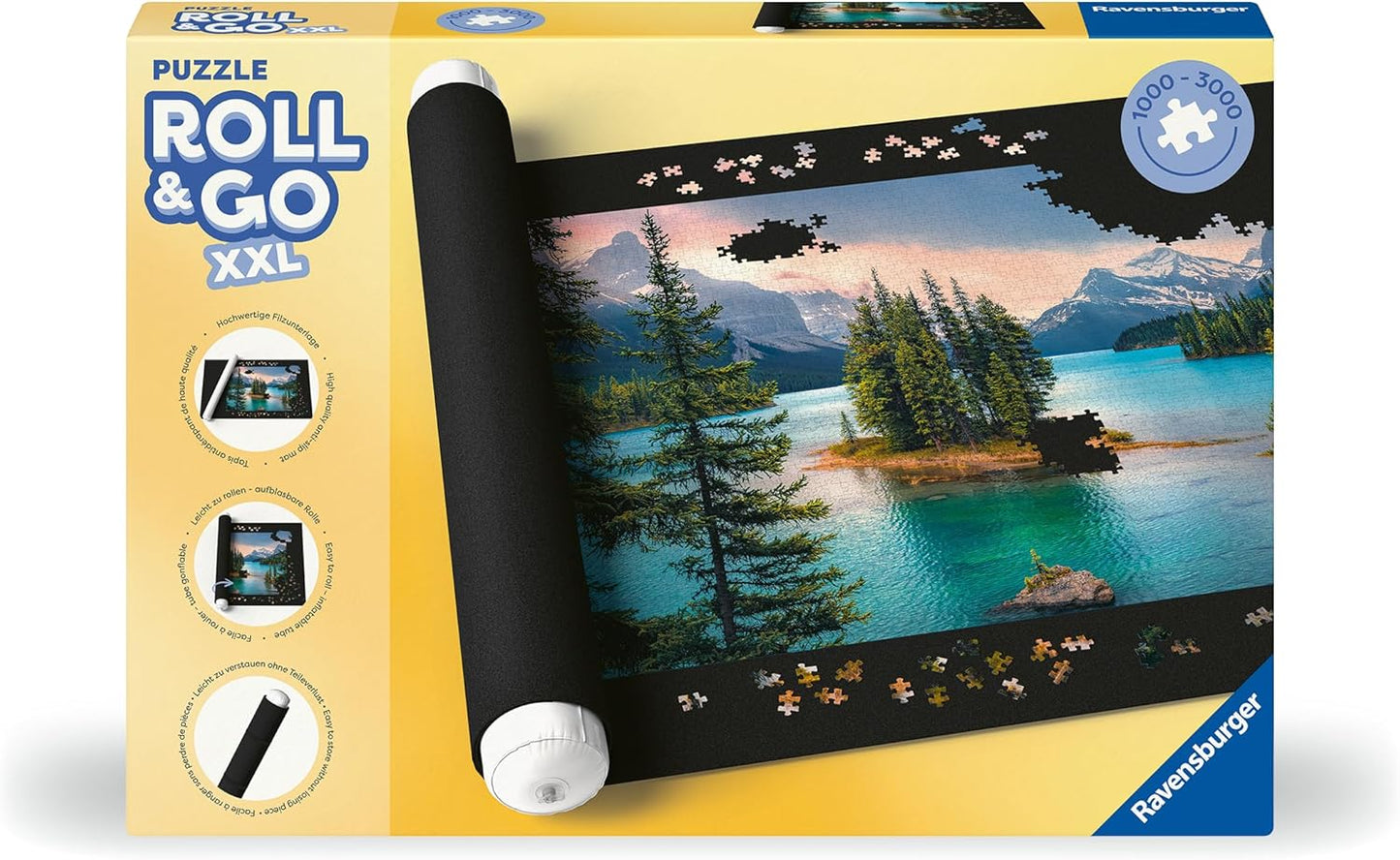 Ravensburger Puzzle Roll & Go XXL - Puzzlematte für Puzzles mit bis zu 3000 Teilen, Puzzleunterlage zum Rollen, Praktisches Zubehör zur Aufbewahrung von Puzzles