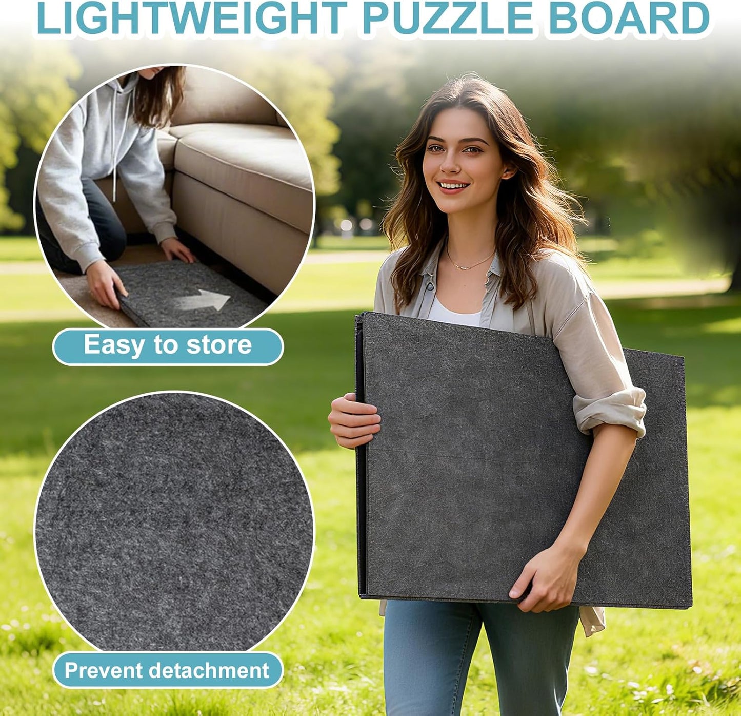 Faltbares Puzzlebrett,Puzzle-Brett 1000 Teile mit 2-in-1-Ständer und Abdeckung,kippbares Puzzle Board mit 6 Sortierer,Puzzletisch Aufbewahrung,Geschenk für Kinder Erwachsene 32 * 22 inches