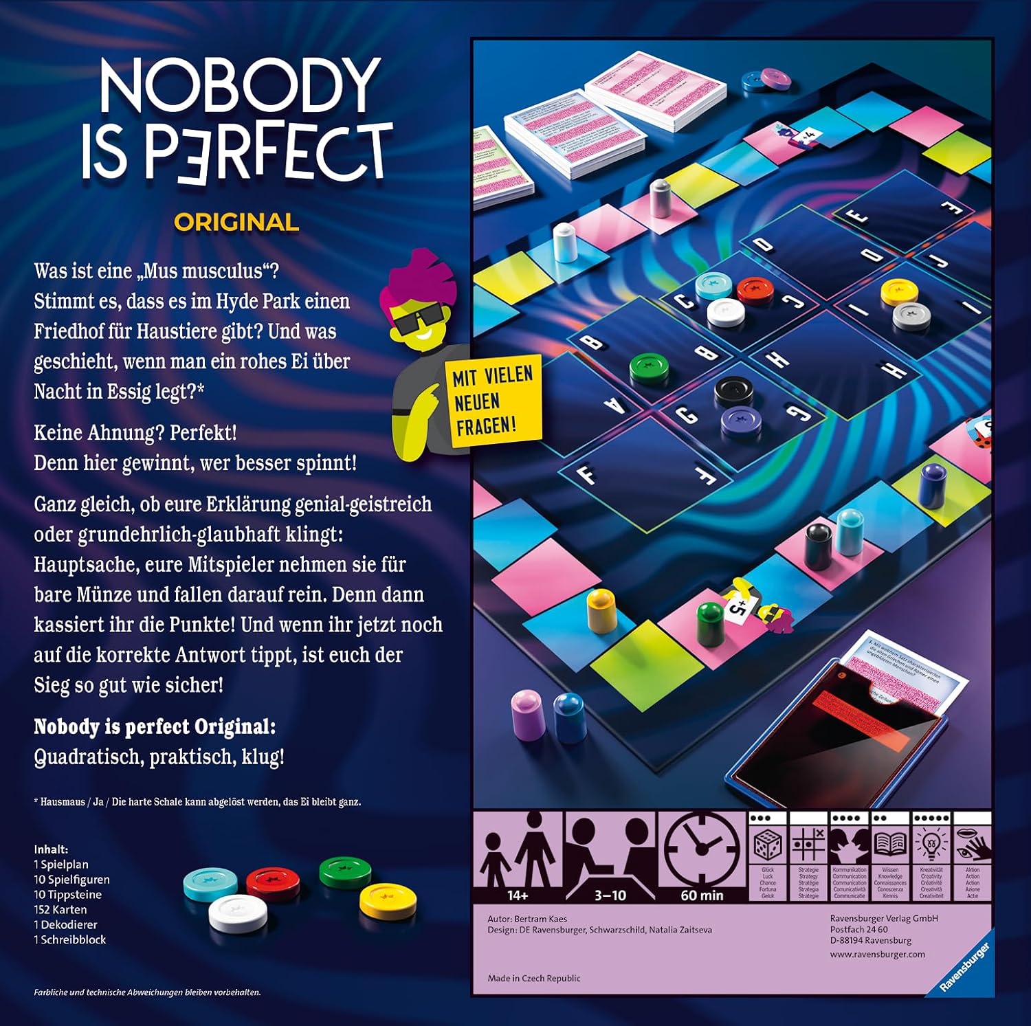 Ravensburger 26845 - Nobody is Perfect - Silvesterspiel, Kartenspiel für die ganze Familie, Spiele für Erwachsene, Gesellschaftsspiele, Brettspiele für 3-10 Spieler, ab 14 Jahren