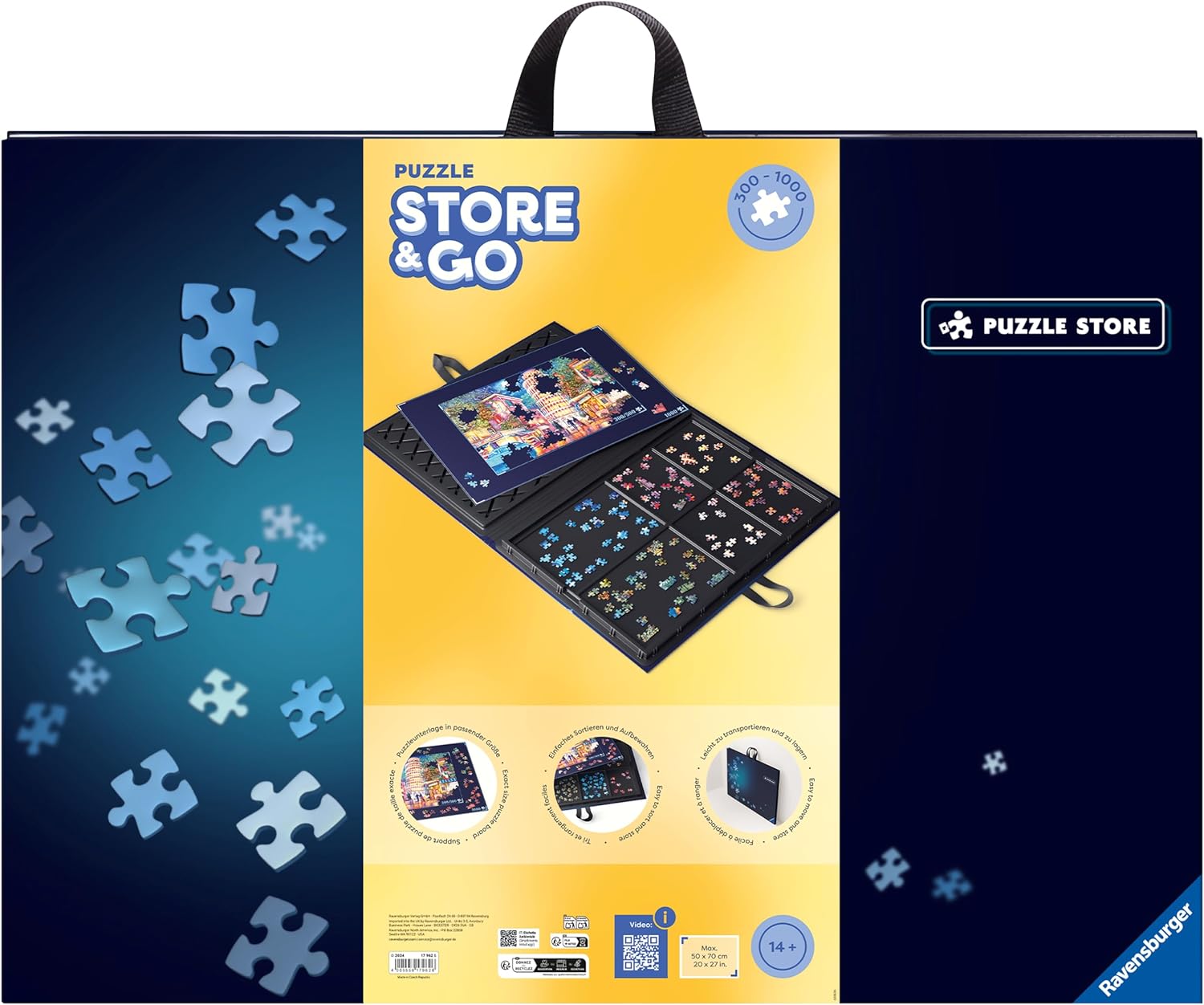 Ravensburger Store & Go für Puzzles mit bis zu 1000 Teilen, Kombination aus Puzzle-Sortierschale und Puzzleunterlage, Zubehör zur Aufbewahrung von Puzzles