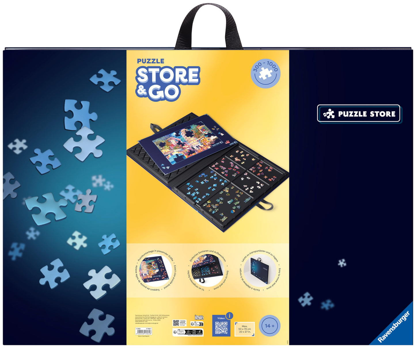 Ravensburger Store & Go für Puzzles mit bis zu 1000 Teilen, Kombination aus Puzzle-Sortierschale und Puzzleunterlage, Zubehör zur Aufbewahrung von Puzzles